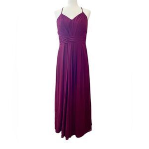 Azazie formal bridesmaid prom dress maxi length A line maxi dress maroon size 10